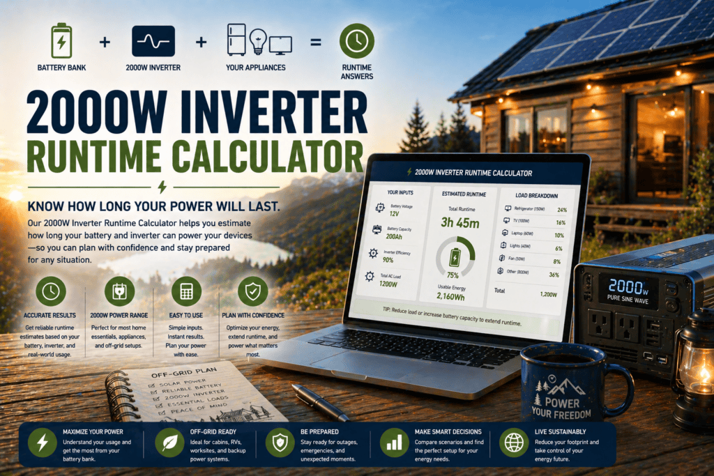 2000W Inverter Runtime Calculator