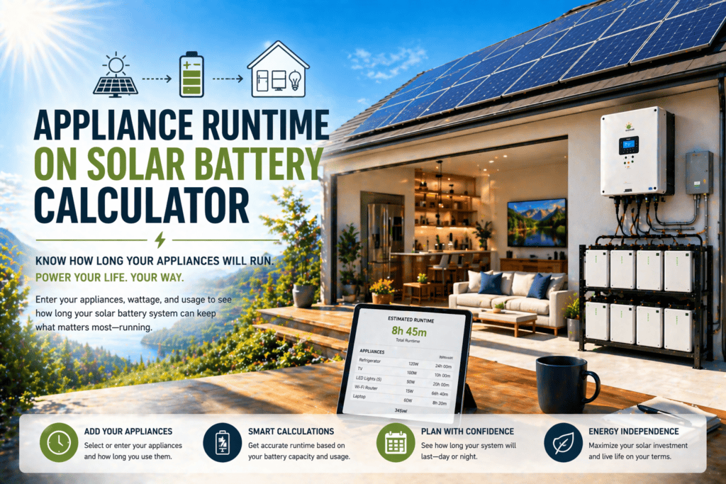 Appliance Runtime on a Solar Battery