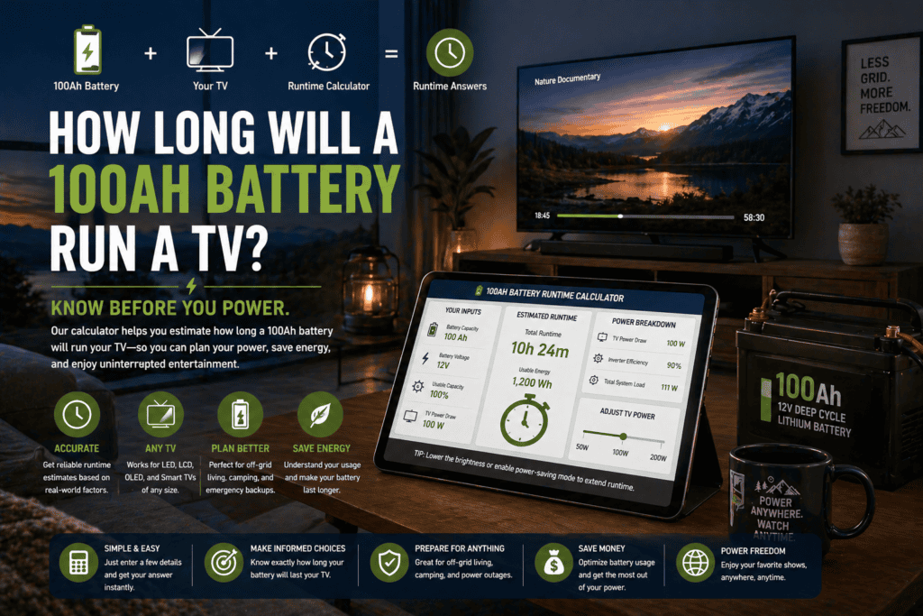 How Long Will a 100Ah Battery Run a TV