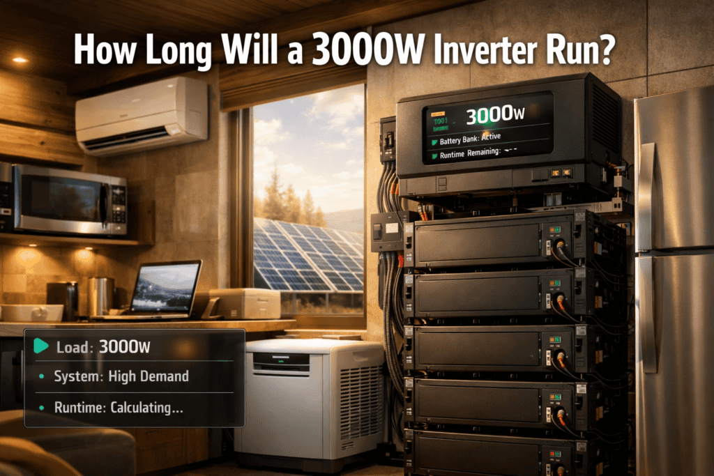 How Long Will A 3000w inverter runtime calculator