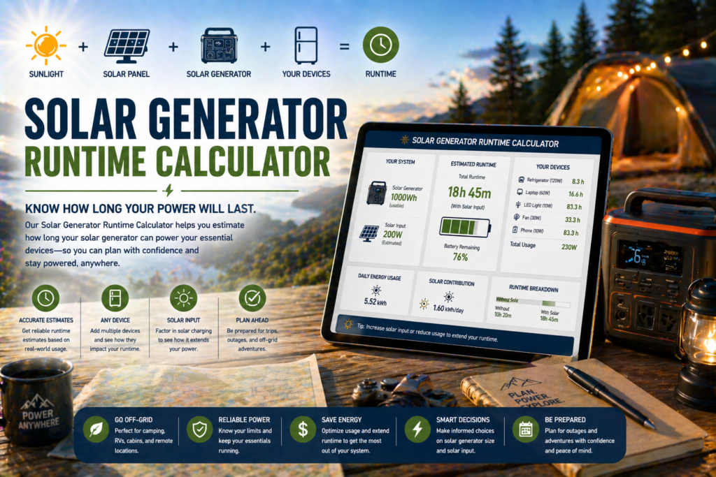 Solar Generator Runtime Calculator