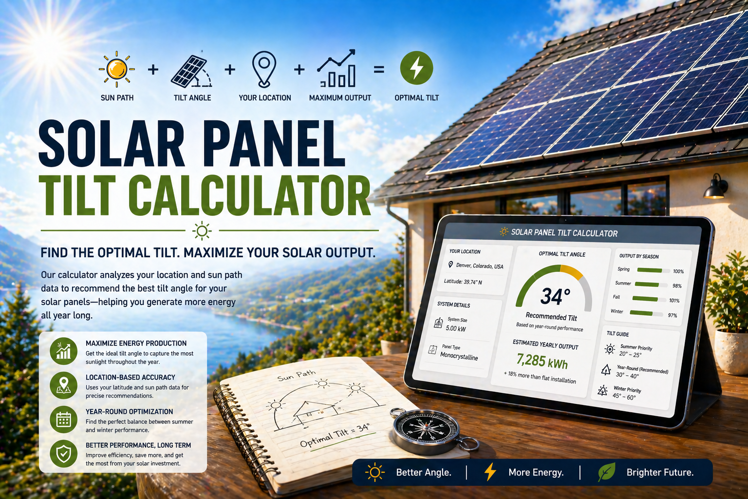 Free Solar Panel Tilt Calculator | Off Grid Living Tools