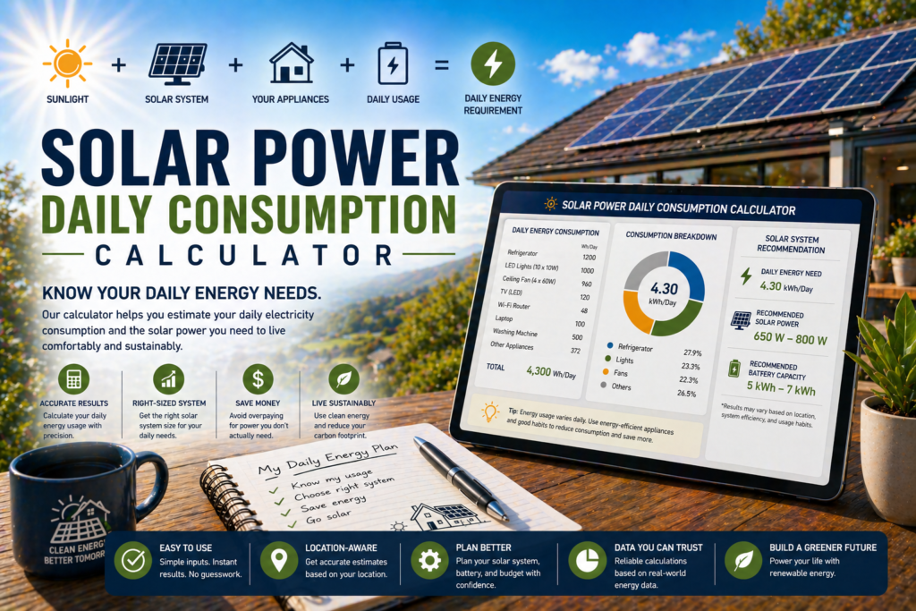 Solar Power Daily Consumption Calculator