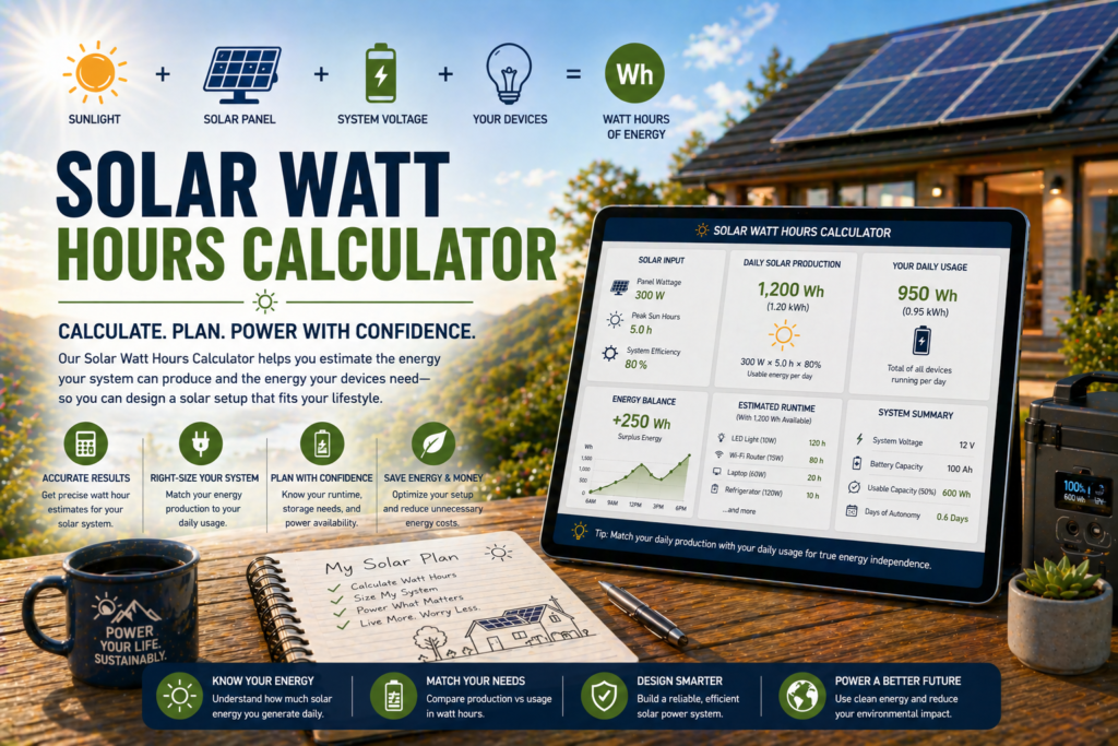 Solar Watt Hours Calculator
