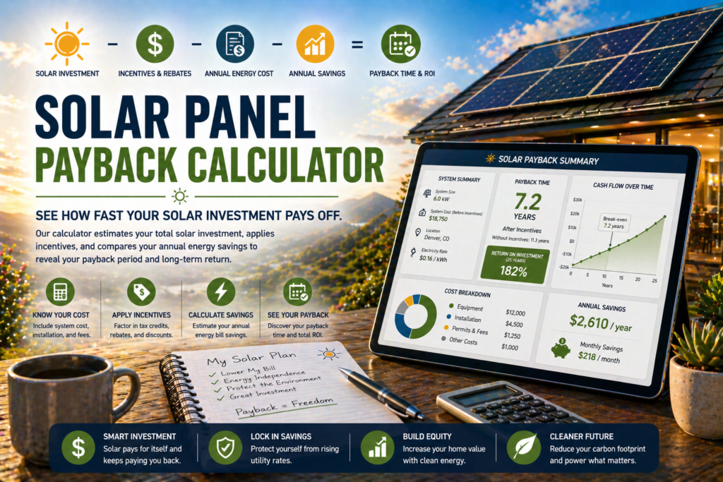 solar panel payback cost calculator